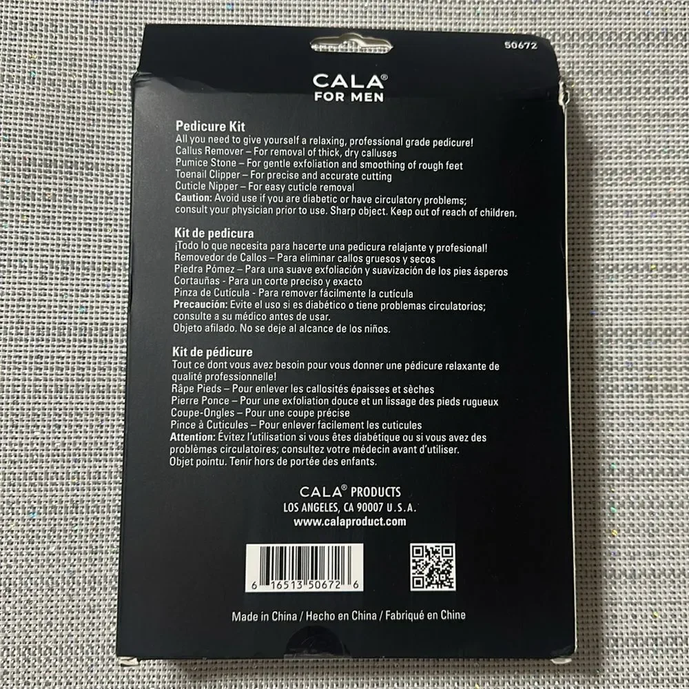 CALA Men’s Proffesional Grade Pedicure Care Kit Travel Set of 4